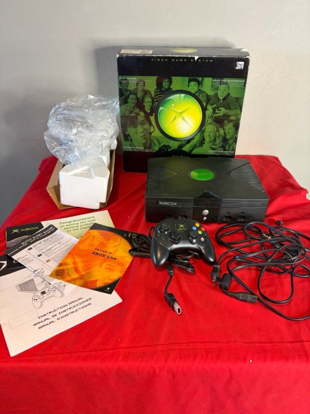 Original Xbox Console Complete In Box - OEM Controller Foam Insert and Manuals